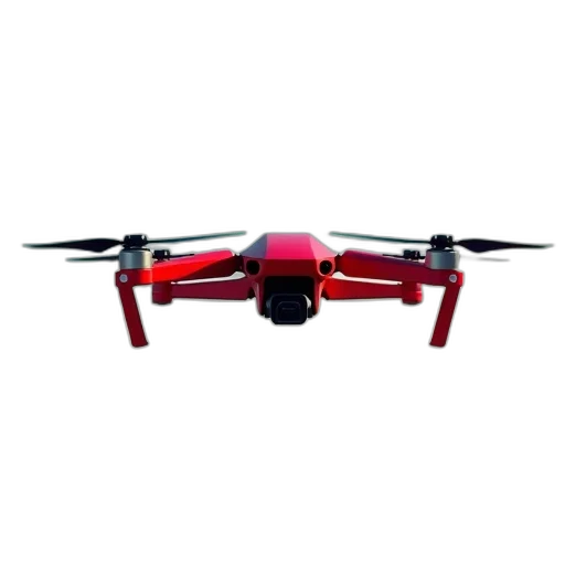 robot, animal, weapon, 3d render, red, drone, four, propellers transparent PNG cut-out