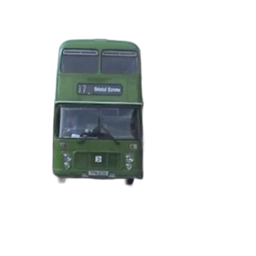 car, 3d render, photorealistic, green, double-decker, bus, number, parked transparent PNG cut-out