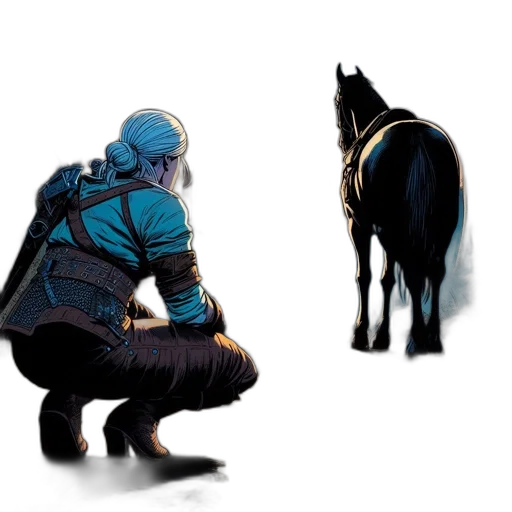 animal, creature, concept art, fantasy art, pixel art, comic book art, blue, dark transparent PNG cut-out