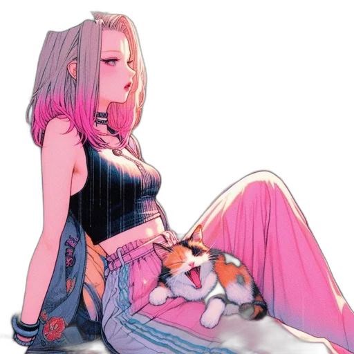 dress, animal, jewelry, creature, anime, vaporwave, cyberpunk, concept art transparent PNG cut-out