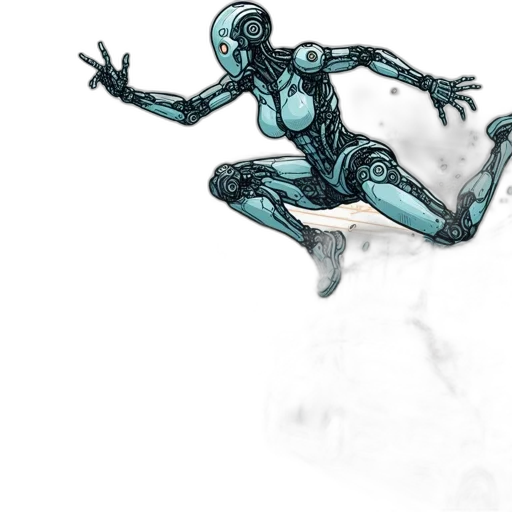 robot, creature, comic book art, concept art, 3d render, fantasy art, outer space, underwater transparent PNG cut-out