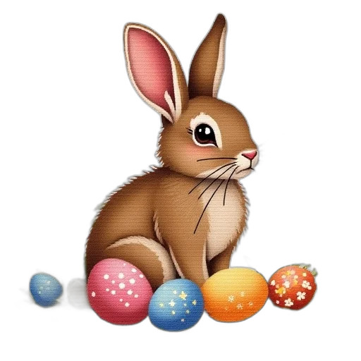 pixel art, photorealistic, easter, cross, stitch, cover, bunny, stitching transparent PNG cut-out
