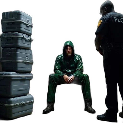 jacket, furniture, weapon, concept art, green, individual, hooded, garment transparent PNG cut-out