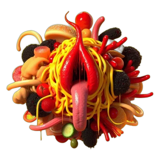 food, crown, jewelry, hat, 3d render, photorealistic, concept art, surreal transparent PNG cut-out