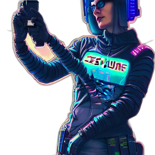 jacket, robot, weapon, staff transparent PNG cut-out