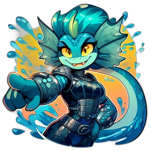 dragon, staff, fantasy art, pixel art, concept art, comic book art, blue, animated transparent PNG cut-out
