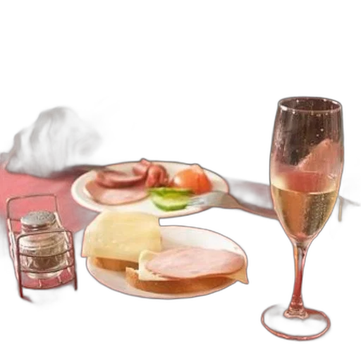 food, 3d render, person, enjoying, meal, plate, ham, cheese transparent PNG cut-out