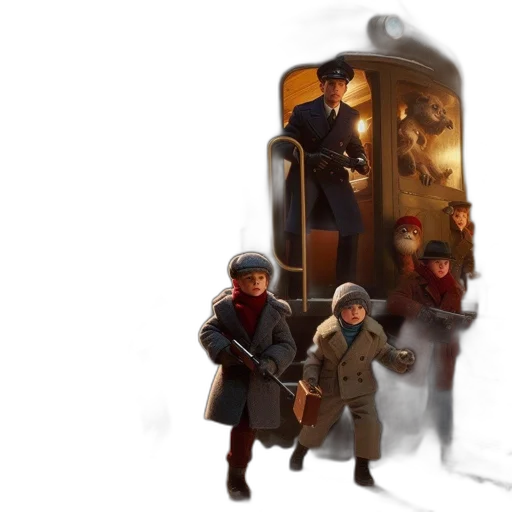 concept art, pixel art, fantasy art, photorealistic, snow, city street, fire, fog transparent PNG cut-out