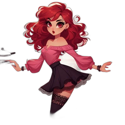 dress, concept art, pixel art, fantasy art, cartoon, red, dark, neon transparent PNG cut-out