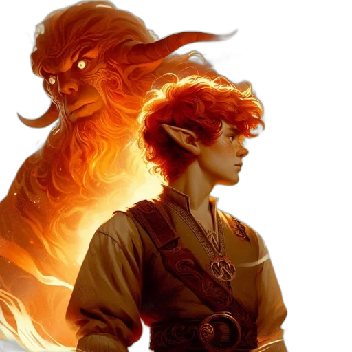 dragon, fantasy art, concept art, comic book art, fire, golden, young, man transparent PNG cut-out