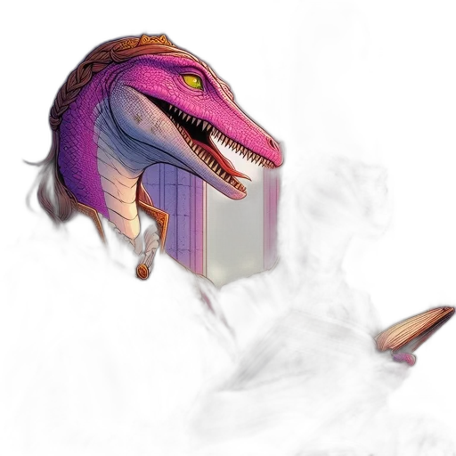 dragon, creature, mask, weapon, fantasy art, concept art, vaporwave, 3d render transparent PNG cut-out