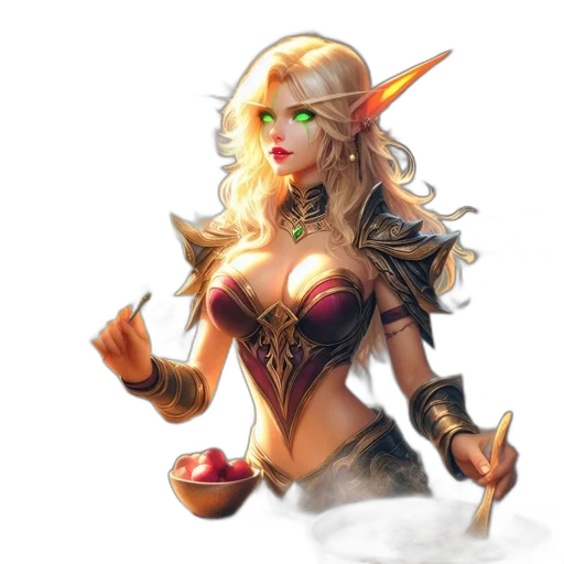 staff, fantasy art, concept art, pixel art, comic book art, elf-like, figure, stands transparent PNG cut-out