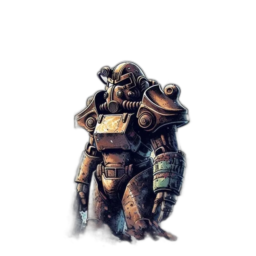 robot, creature, weapon, mask, concept art, watercolor, fantasy art, comic book art transparent PNG cut-out