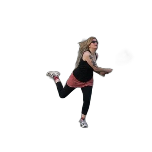 3d render, woman, black, tank, top, pink, skirt, plays transparent PNG cut-out