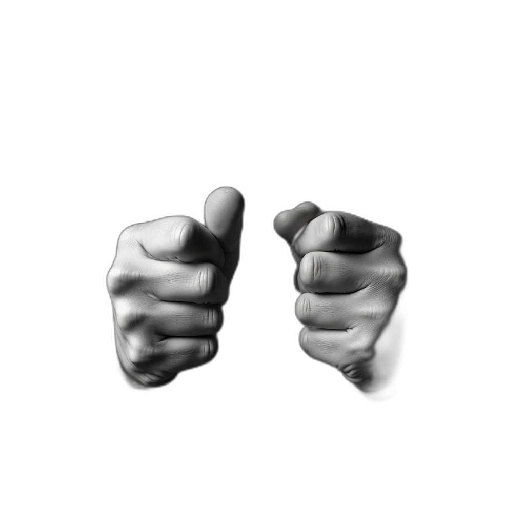 face, weapon, photorealistic, 3d render, close-up, image, person, hands transparent PNG cut-out