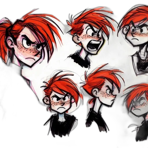 concept art, cartoon, comic book art, anime, sketches, portray, versatile, female transparent PNG cut-out