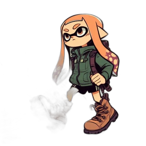 jacket, weapon, animal, staff, concept art, cartoon, pixel art, watercolor transparent PNG cut-out