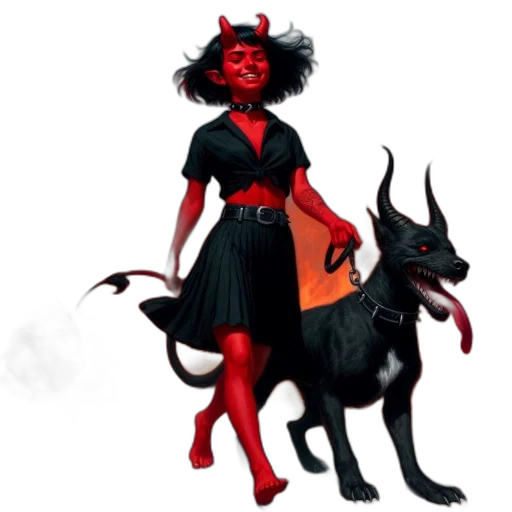 dress, creature, concept art, fantasy art, comic book art, pixel art, red, dark transparent PNG cut-out