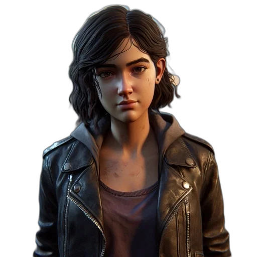 jacket, face, concept art, photorealistic, 3d render, comic book art, female, character transparent PNG cut-out