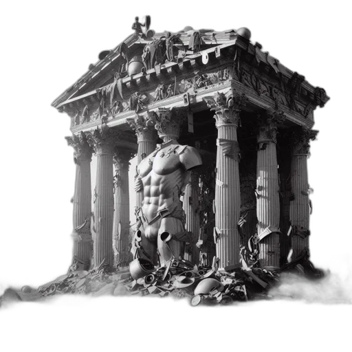 building, crown, concept art, 3d render, pencil sketch, photorealistic, underwater, fog transparent PNG cut-out