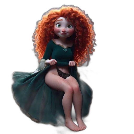 dress, concept art, fantasy art, 3d render, cartoon, underwater, animated, character transparent PNG cut-out