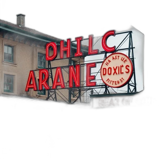 building, 3d render, concept art, old, market, sign, town, centre transparent PNG cut-out