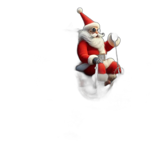 staff, 3d render, concept art, photorealistic, pixel art, steampunk, santa, rides transparent PNG cut-out