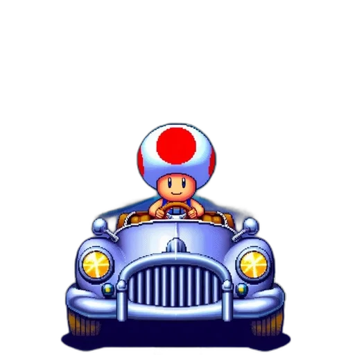 car, crown, hat, robot, pixel art, concept art, 3d render, mario transparent PNG cut-out