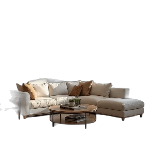furniture, 3d render, photorealistic, earth tones transparent PNG cut-out