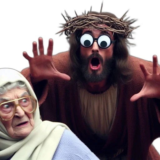 two, characters, one, appearing, like, older, lady, glasses transparent PNG cut-out
