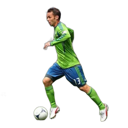 staff, pixel art, photorealistic, green, soccer, player, blue, uniform transparent PNG cut-out