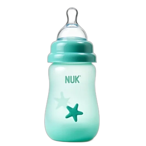 bottle, vaporwave, baby, teal, color, clear, plastic, body transparent PNG cut-out