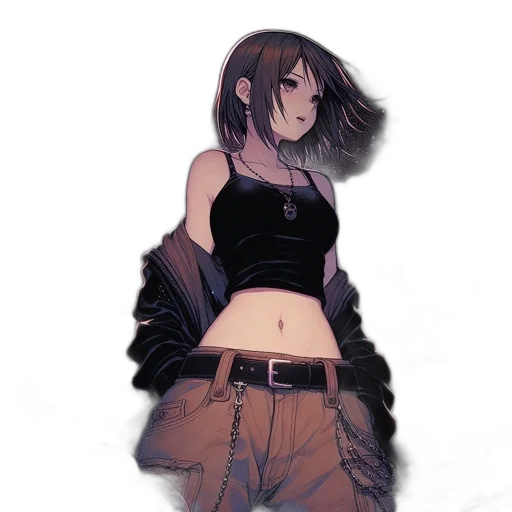 jacket, dress, staff, weapon, concept art, pixel art, watercolor, anime transparent PNG cut-out