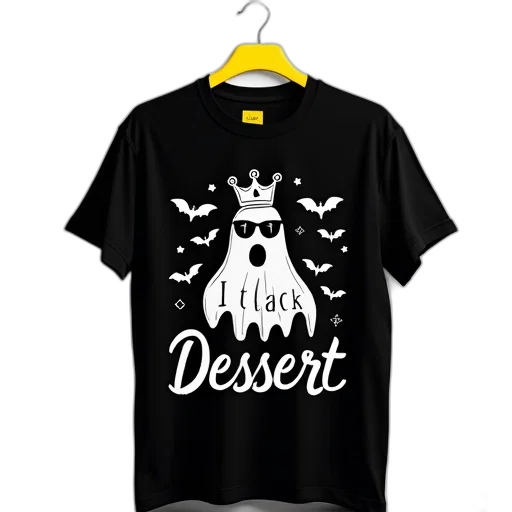 3d render, black, t-shirt, graphic, design, featuring, ghostly, figure transparent PNG cut-out