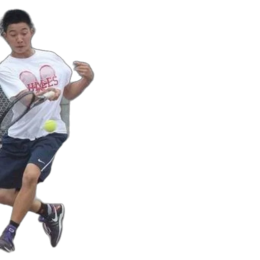 tennis, player, action, wearing, white, shirt, hones, blue transparent PNG cut-out