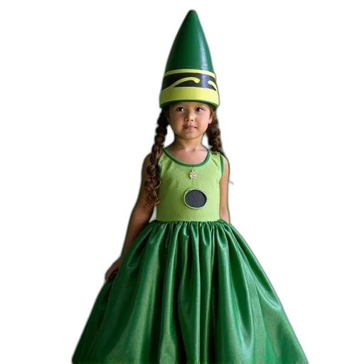 dress, hat, crown, staff transparent PNG cut-out