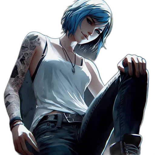 robot, comic book art, concept art, cyberpunk, fantasy art, neon lights, blue, monochrome transparent PNG cut-out