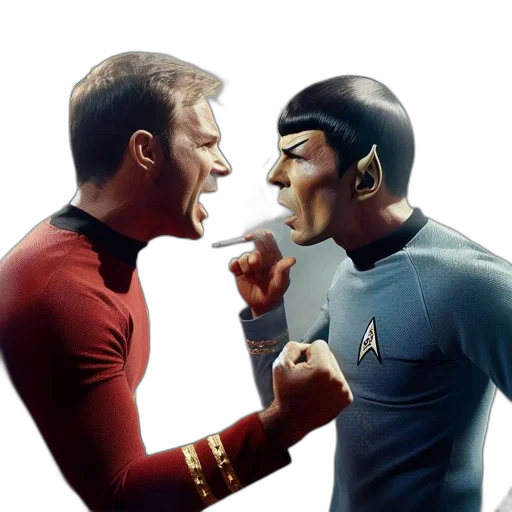 mask, concept art, comic book art, outer space, two, characters, star, trek transparent PNG cut-out