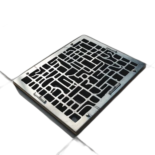 jewelry, modern, metallic, drain, cover, grid, pattern, placed transparent PNG cut-out