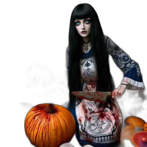 fantasy art, photorealistic, concept art, 3d render, dark, monochrome, halloween-inspired, tableau transparent PNG cut-out