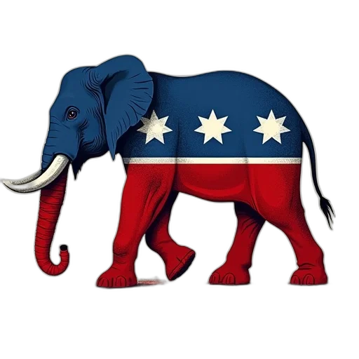 republican, elephant, poster, word transparent PNG cut-out