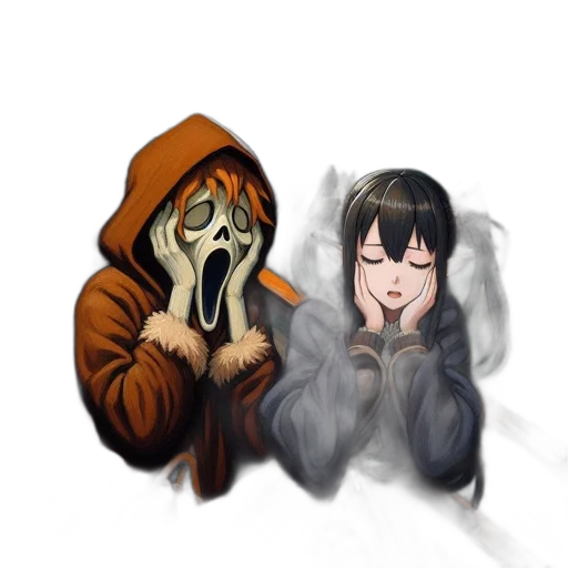 mask, jacket, creature, face, concept art, anime, pixel art, fantasy art transparent PNG cut-out