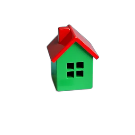 furniture, building, 3d render, concept art, green, red, toy, house transparent PNG cut-out