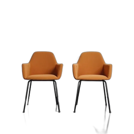 furniture, 3d render, concept art, photorealistic, two, modern, chairs, tan transparent PNG cut-out