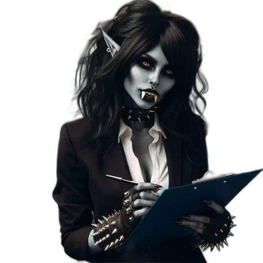 fantasy art, concept art, comic book art, cartoon, dark, office, worker, black transparent PNG cut-out