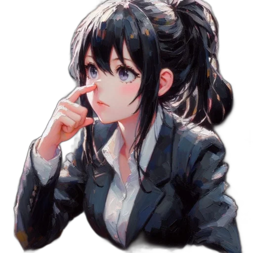 jacket, face, mask, umbrella, anime, watercolor, pixel art, photorealistic transparent PNG cut-out