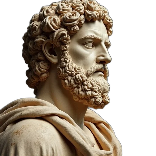face, photorealistic, 3d render, meditations, marcus, aurelius transparent PNG cut-out