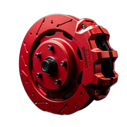 weapon, 3d render, red, stoptech, drilled, brake, kit transparent PNG cut-out