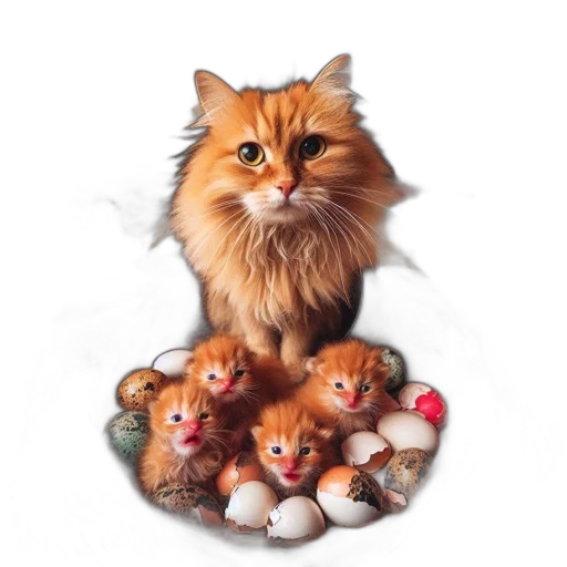 animal, crown, staff, photorealistic, oil painting, concept art, 3d render, orange transparent PNG cut-out
