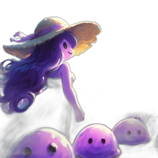 hat, concept art, watercolor, fantasy art, pixel art, fog, underwater, pastel transparent PNG cut-out